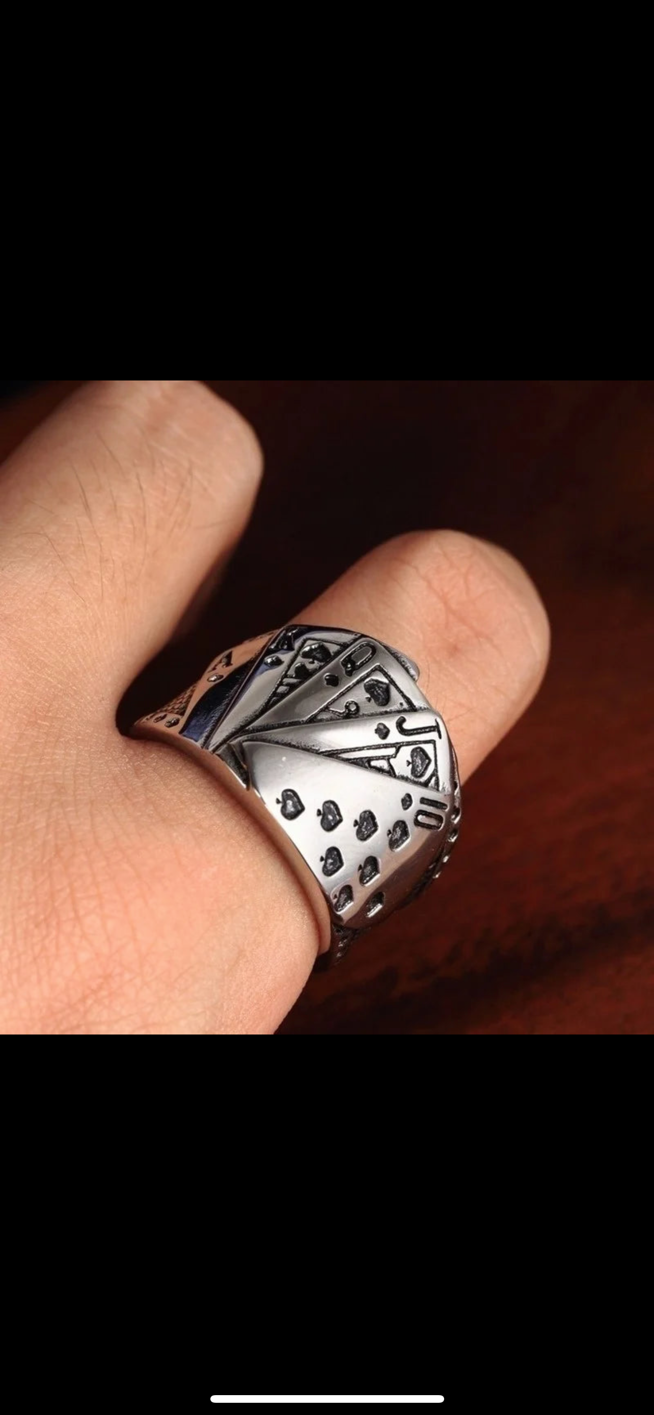 Vintage Poker Rings for Men Personality Silver Color Finger Rings Fashion Party Jewelry